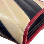 Gucci Stripped Multicolor Marmont Wallet on Chain