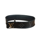 Louis Vuitton Dark Gray Leather Slim Bracelet