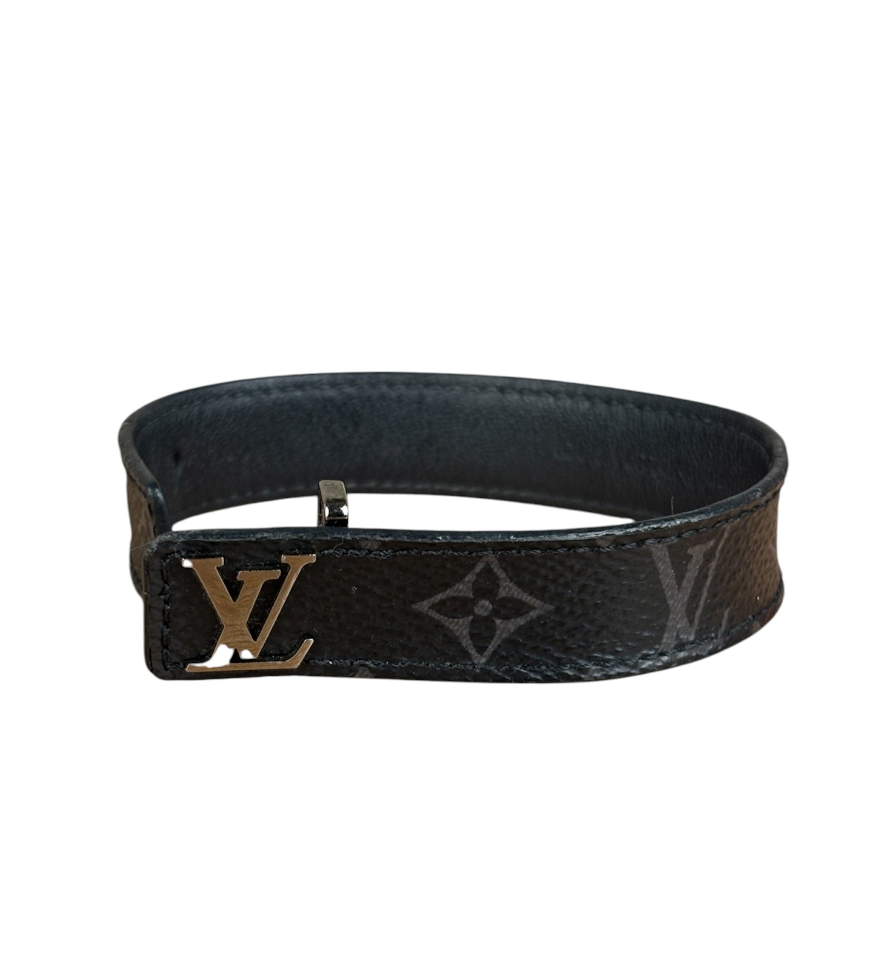 Louis Vuitton Dark Gray Leather Slim Bracelet