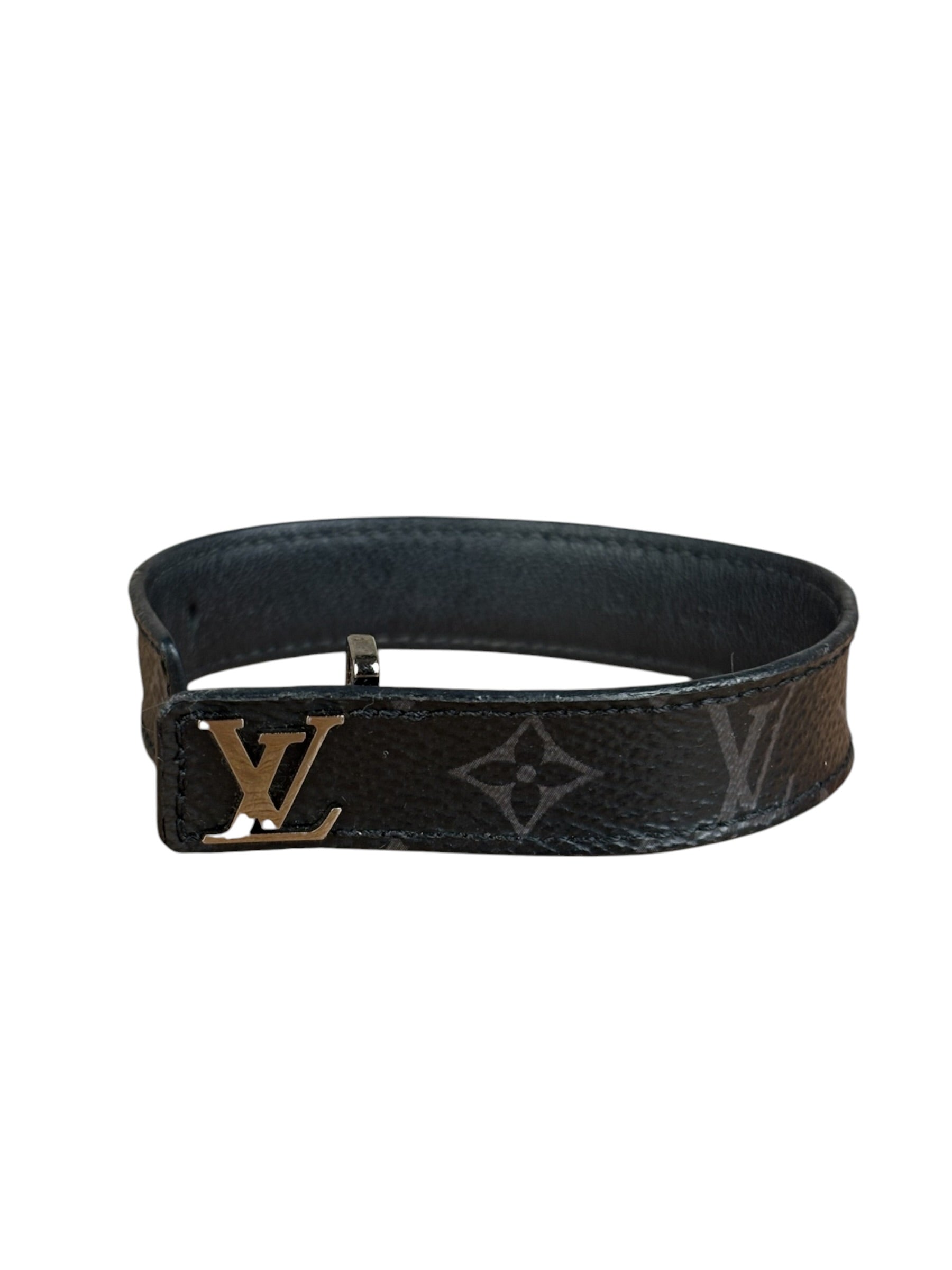 Louis Vuitton Dark Gray Leather Slim Bracelet