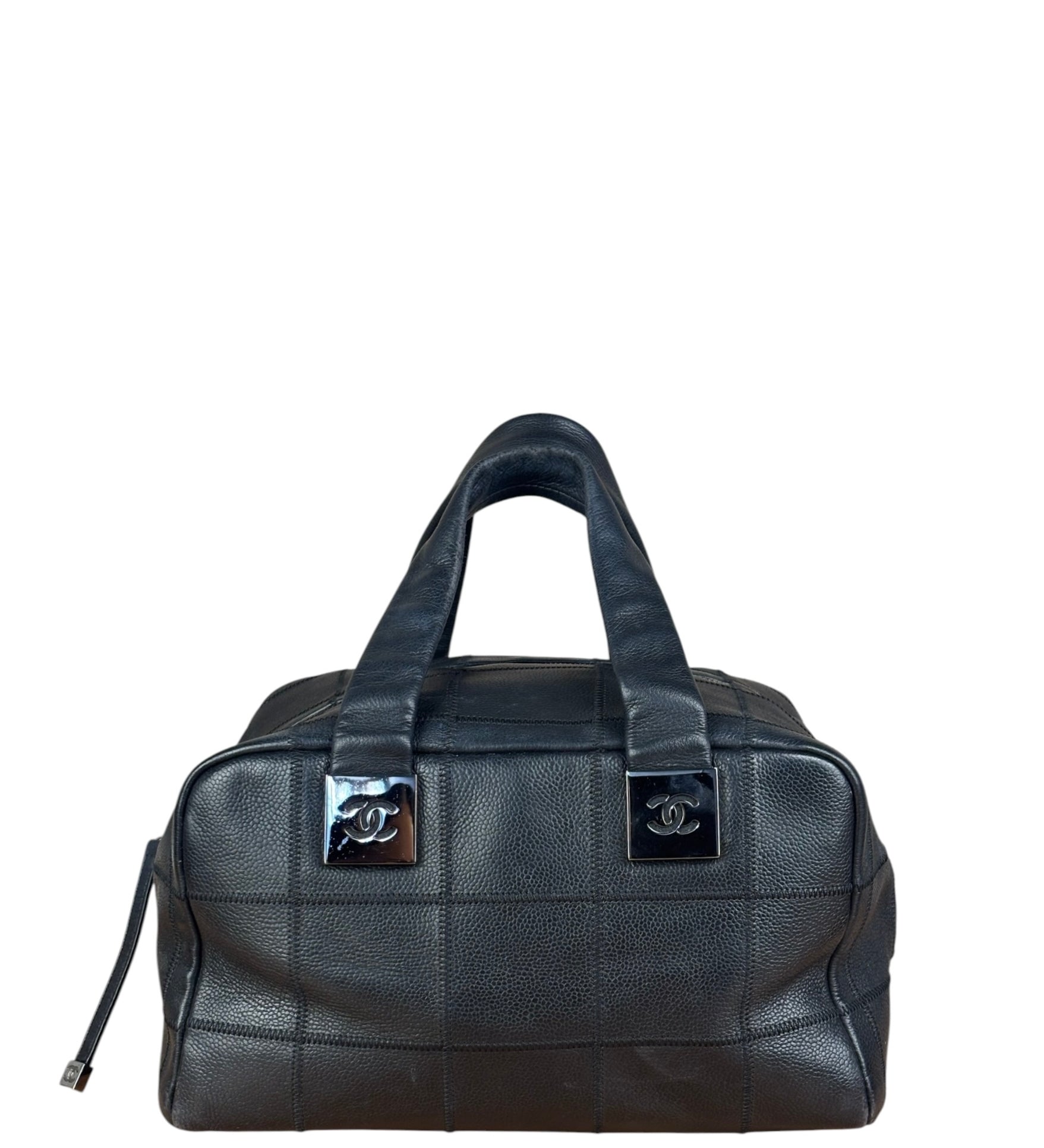 Chanel Black Chocolate Bar Bowling Hand Bag - 2003