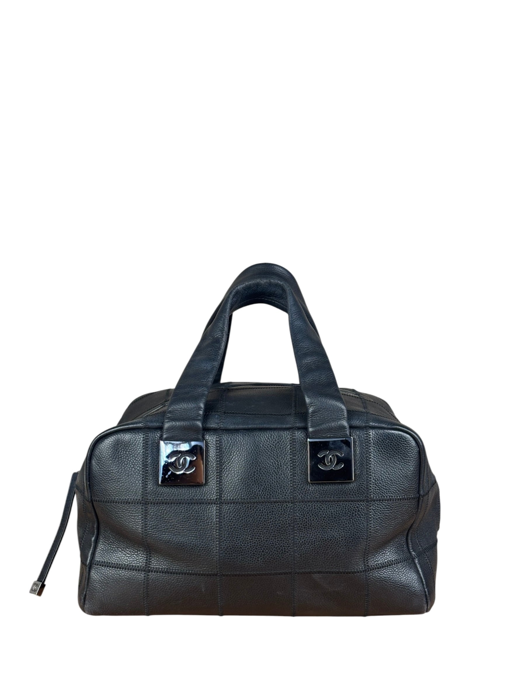 Chanel Black Chocolate Bar Bowling Hand Bag - 2003