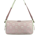 Ferragamo Pink Canvas Gancini Shoulder Bag