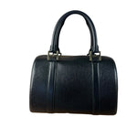MCM Vintage Black Leather Boston Handbag