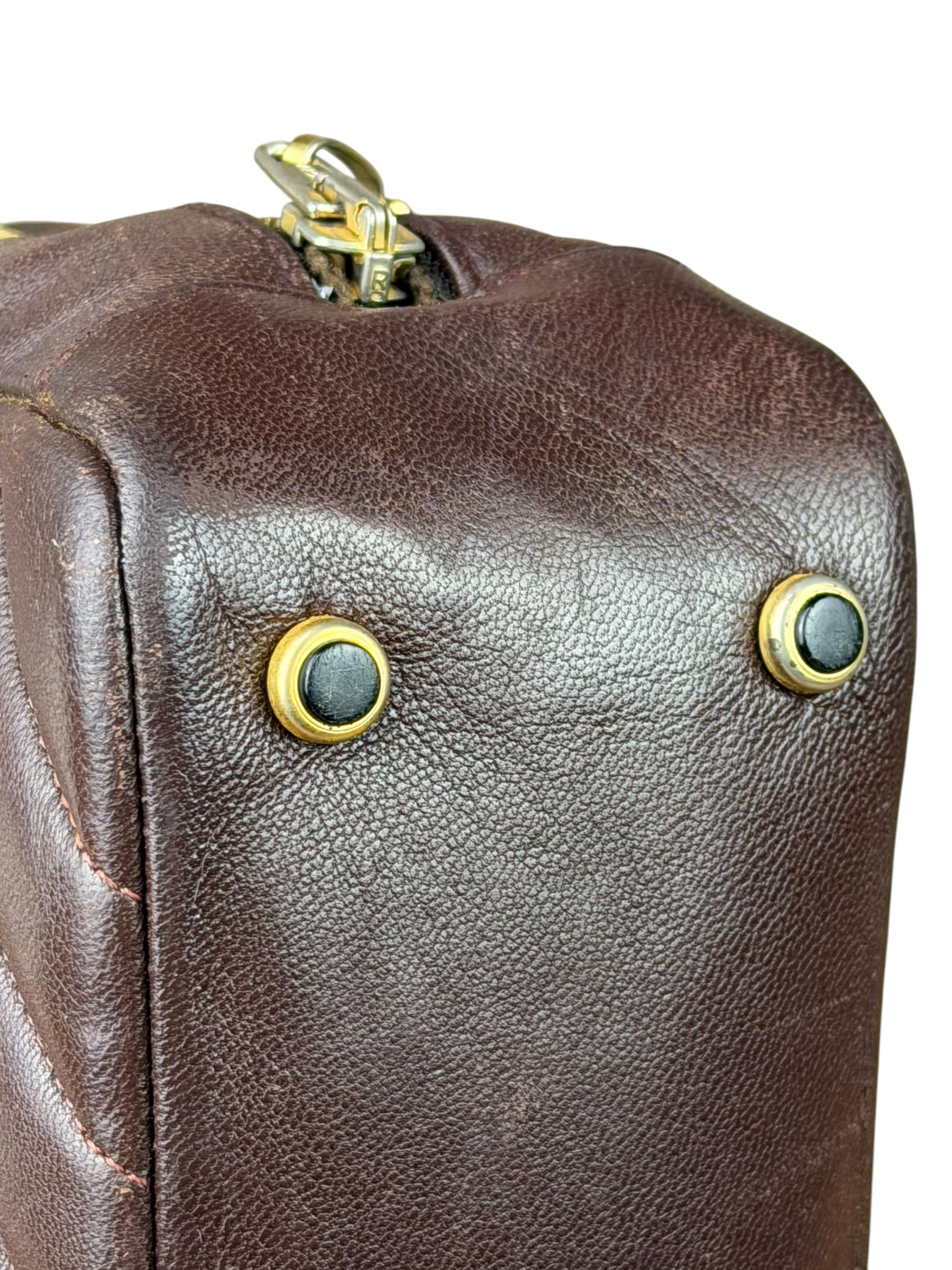Chanel Burgundy Leather V Stitch Shoulder Bag 1990's