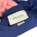 Gucci Navy Tennis Print Long Sleeve Top