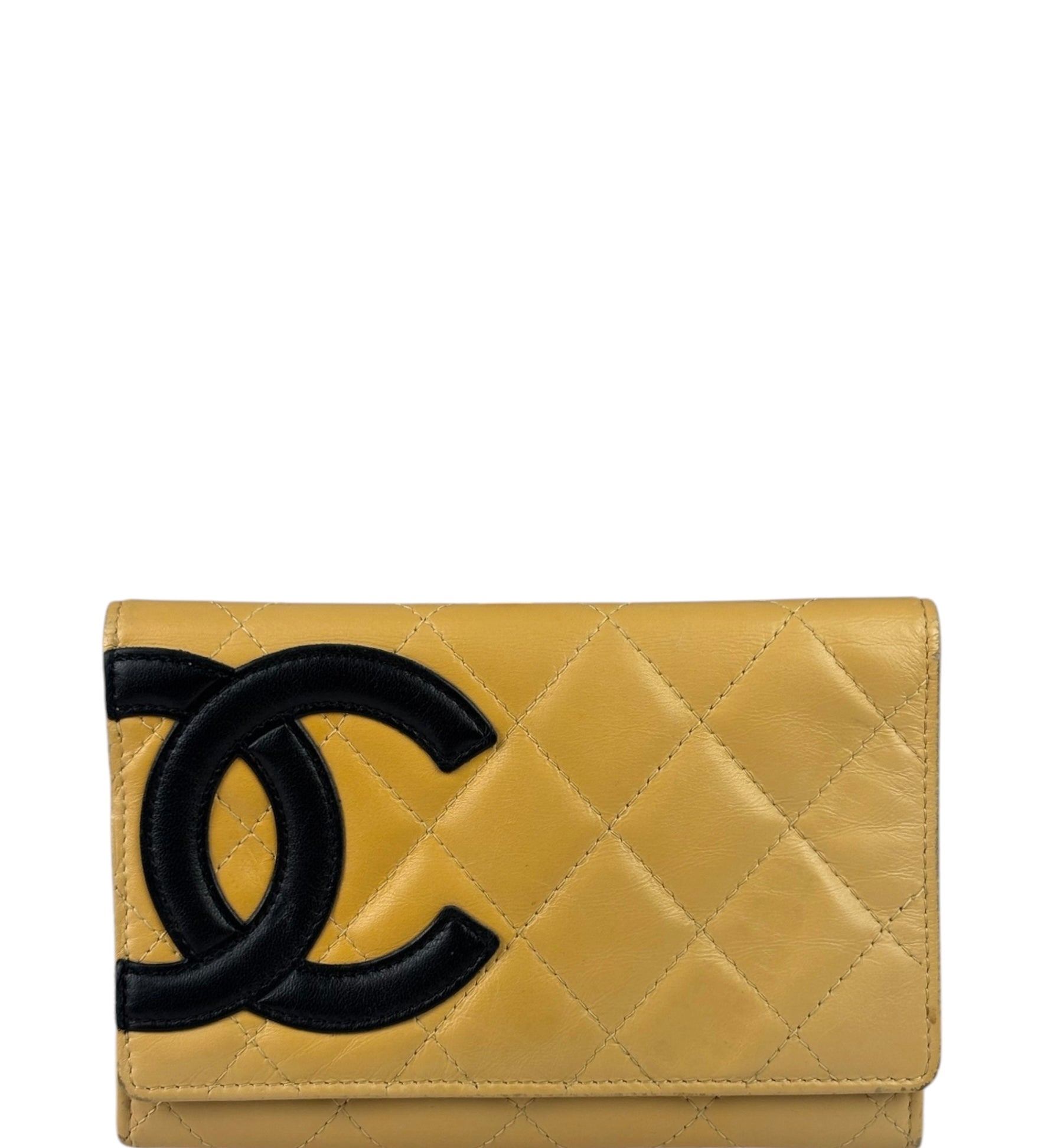 Chanel Beige/Black Cambon Bi-Fold Wallet