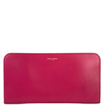 Yves Saint Laurent Bright Pink Leather Zip-Around Long Wallet