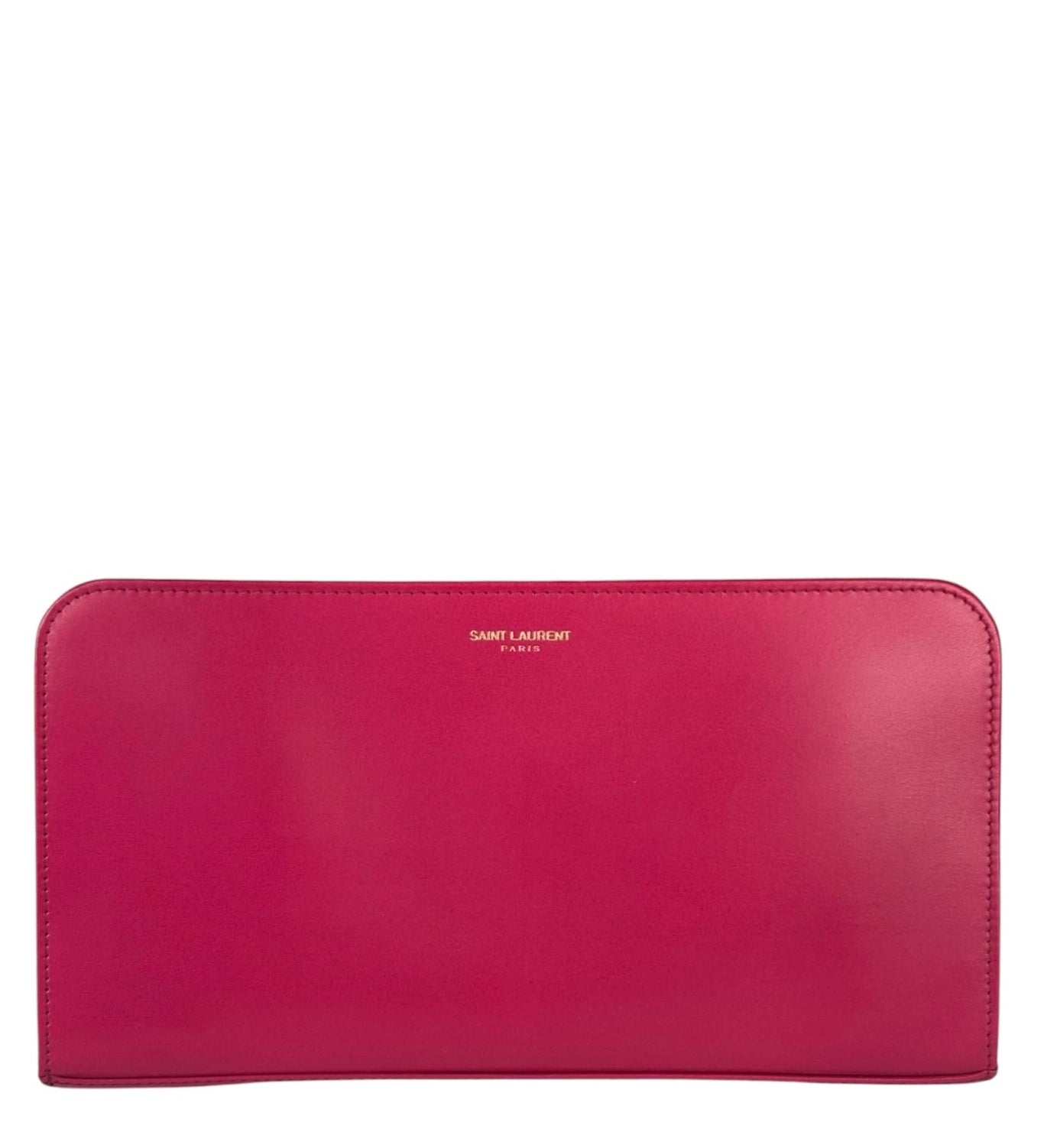 Yves Saint Laurent Bright Pink Leather Zip-Around Long Wallet