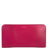 Yves Saint Laurent Bright Pink Leather Zip-Around Long Wallet