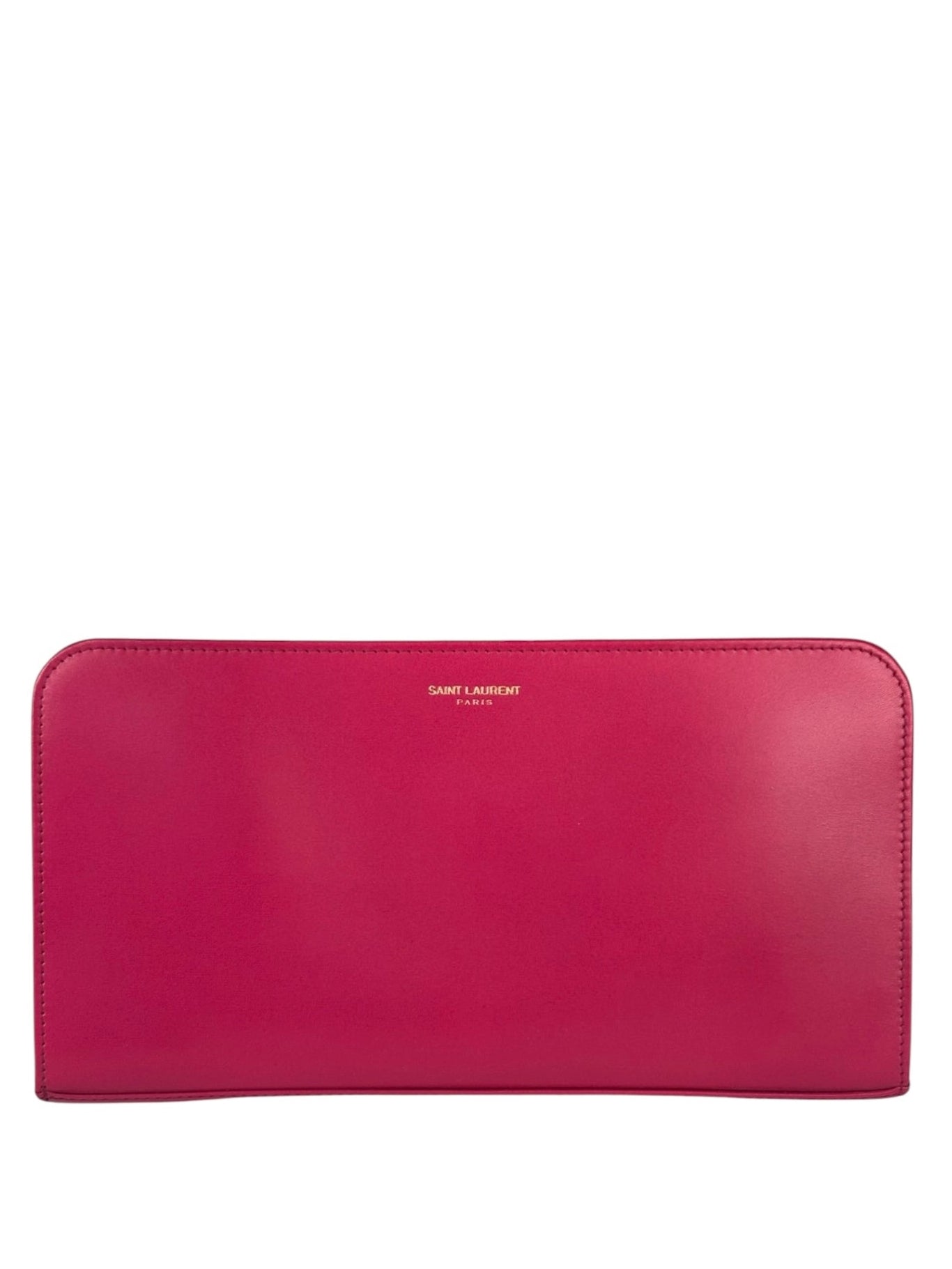 Yves Saint Laurent Bright Pink Leather Zip-Around Long Wallet