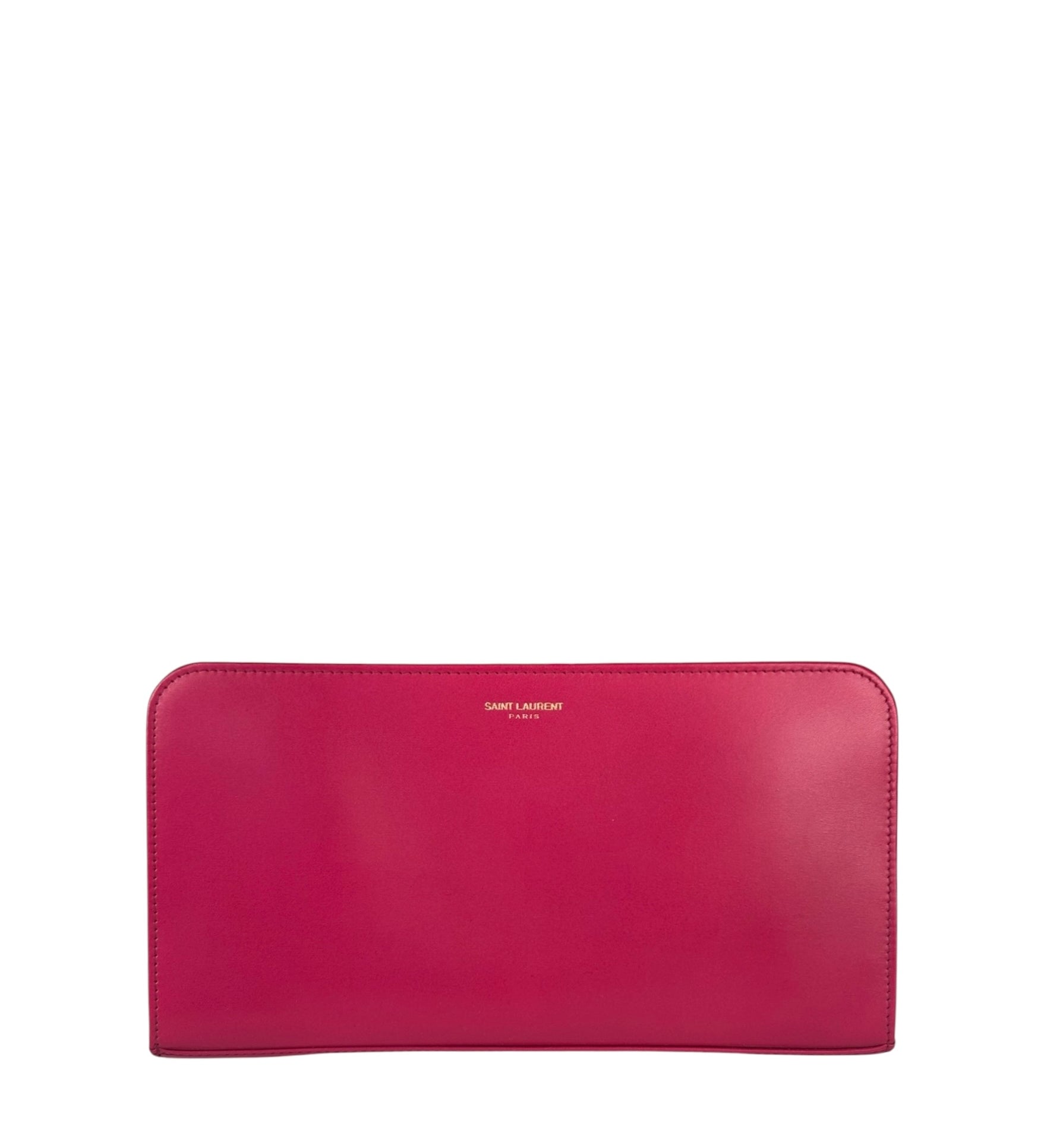 Yves Saint Laurent Bright Pink Leather Zip-Around Long Wallet