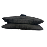 Fendi Black Leather Trim Zucca Mamma Baguette