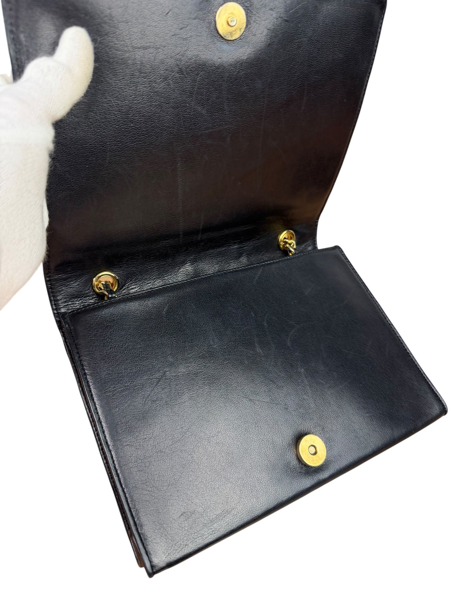 Chanel Black Diamond Stitch CC Timeless Chain Flap Bag '89-'91