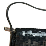Fendi Vintage Black Sequin Baguette Shoulder Bag