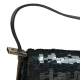 Fendi Vintage Black Sequin Baguette Shoulder Bag