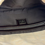 Fendi Vintage FF Ivory Canvas Baguette Shoulder Bag