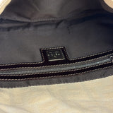 Fendi Vintage FF Ivory Canvas Baguette Shoulder Bag