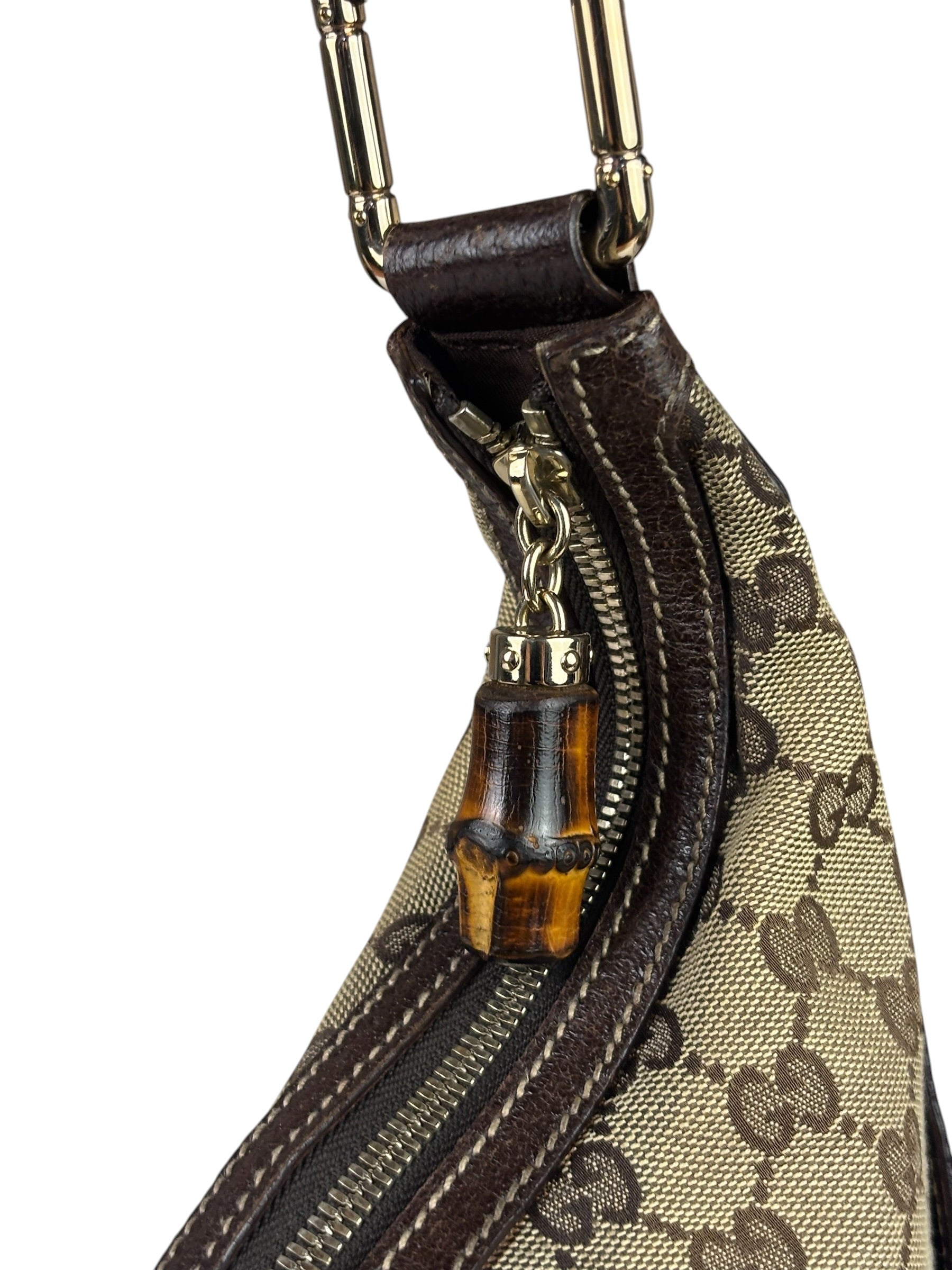 Gucci Brown GG Bamboo Amalfi Hobo Bag