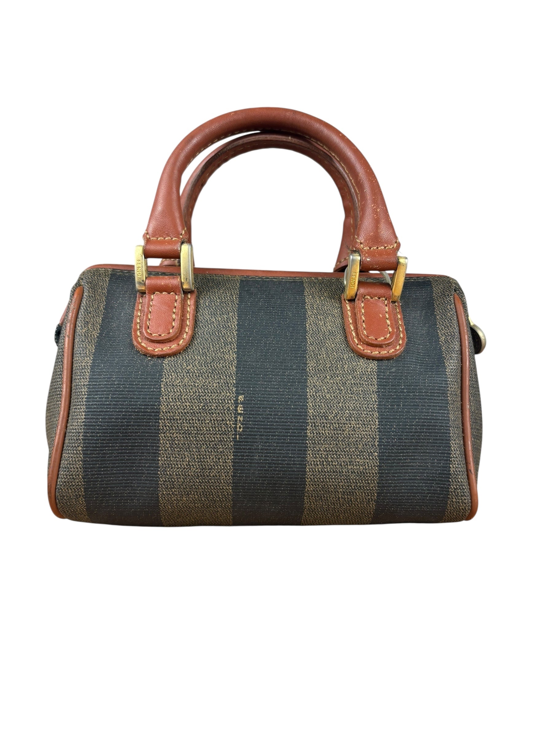 Fendi Vintage Pequin Striped Nano Top Handle Bag