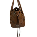 Prada Lizard Pushlock Flap Brown Vitello Daino Shoulder Bag