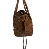 Prada Lizard Pushlock Flap Brown Vitello Daino Shoulder Bag
