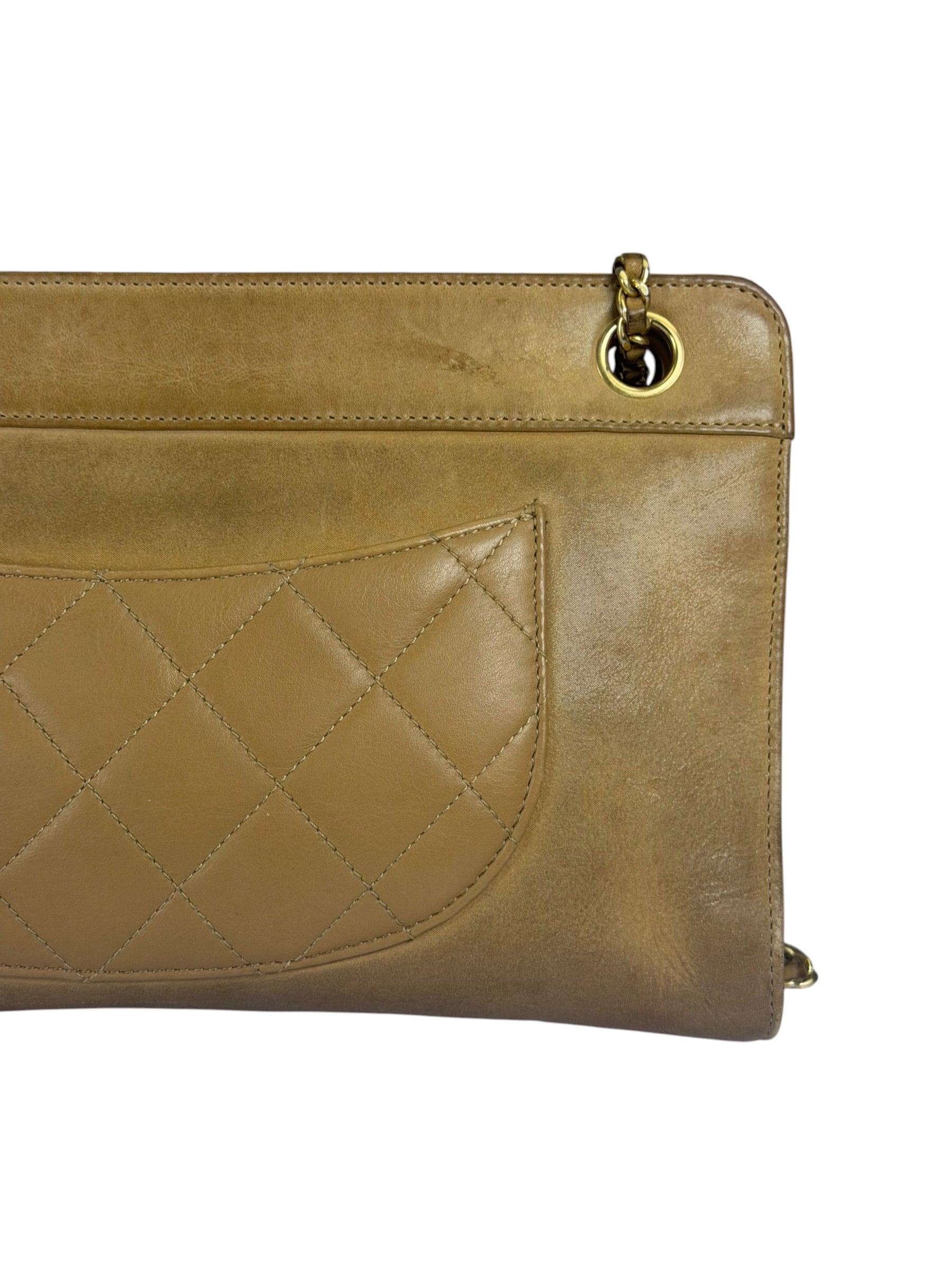 Chanel Brown Lambskin Front Pocket Shoulder Bag 2011