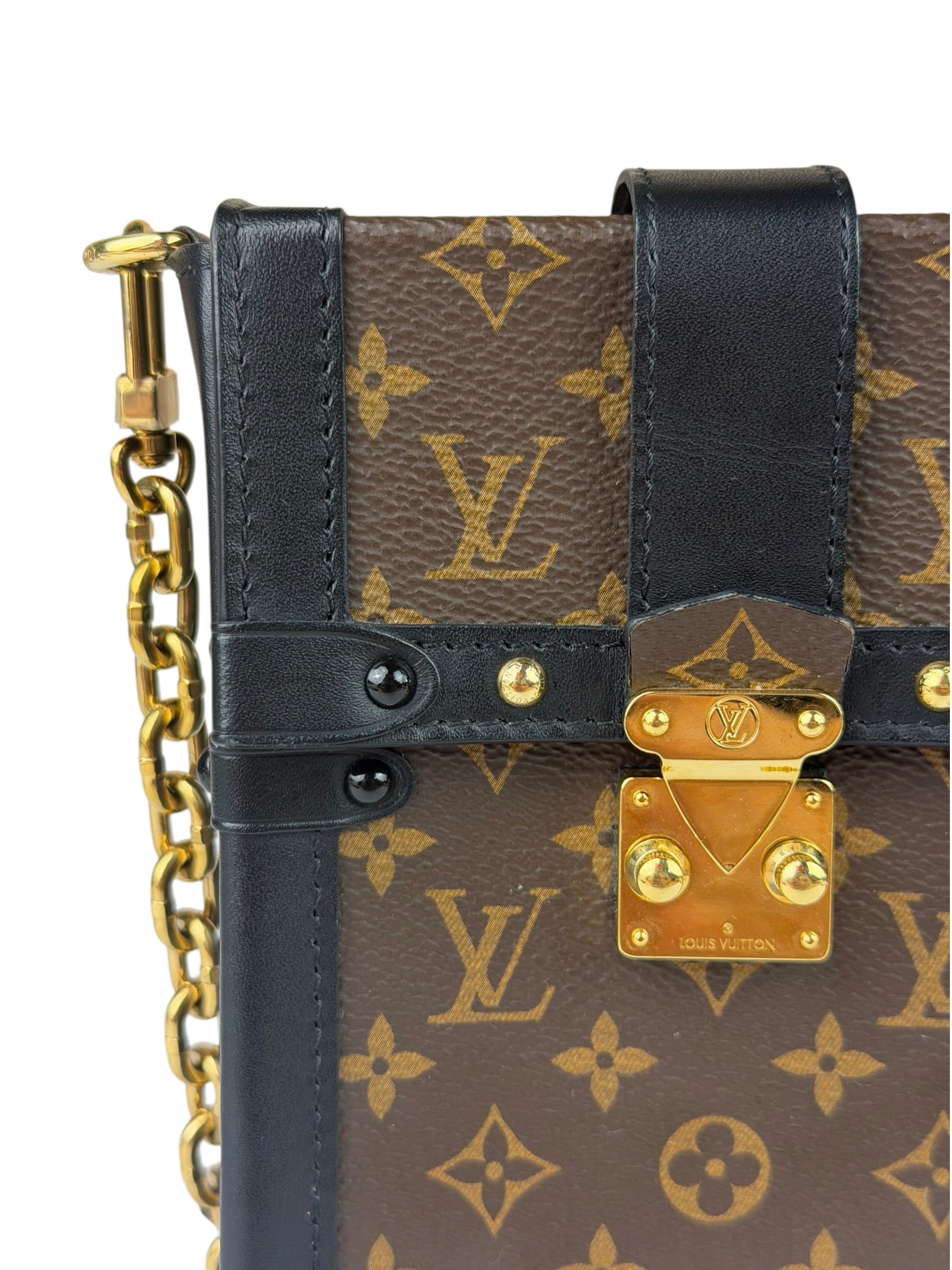 Louis Vuitton Black Monogram Vertical Trunk Pochette