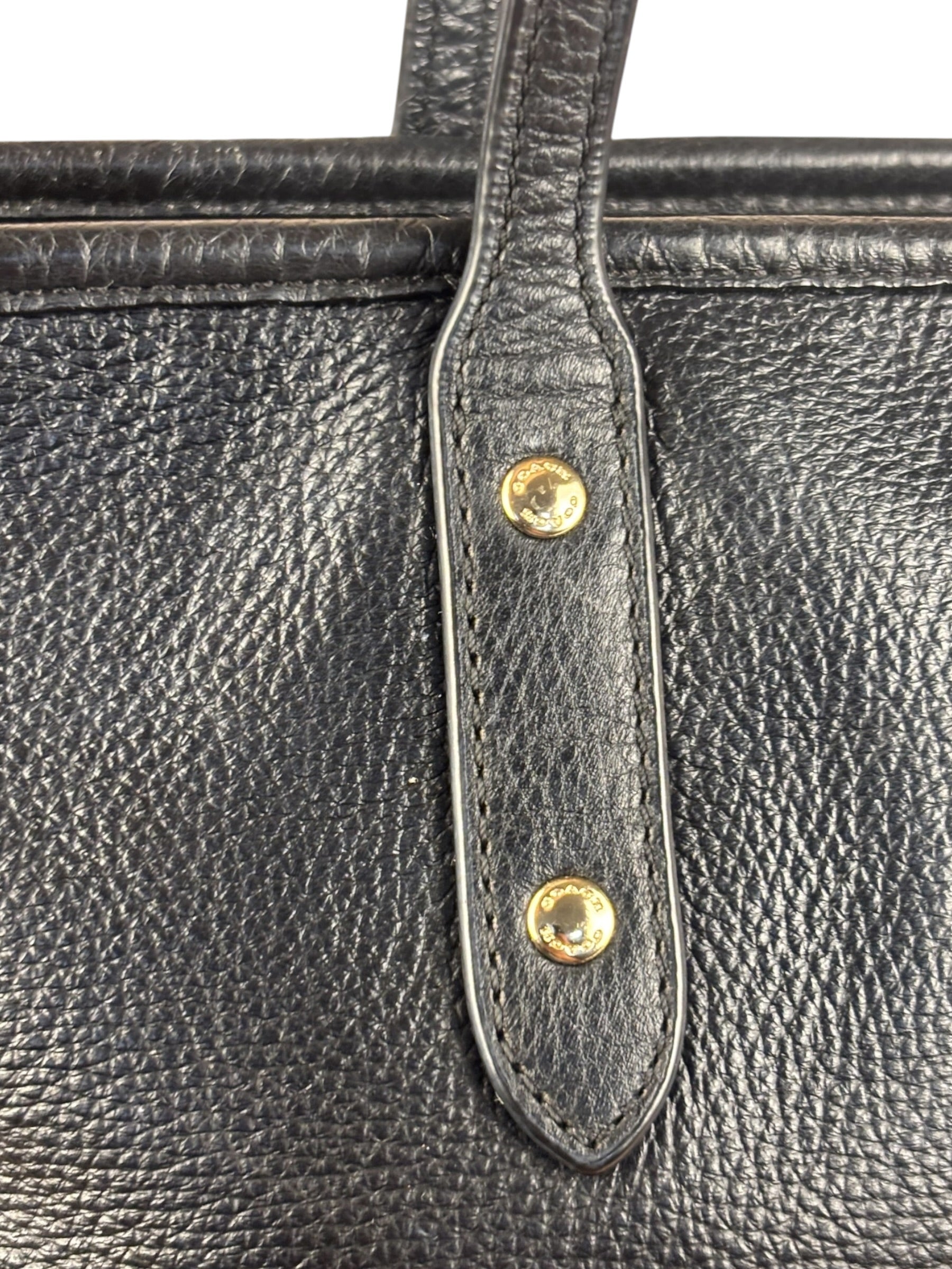 Coach Black Leather City Zip Tote Bag