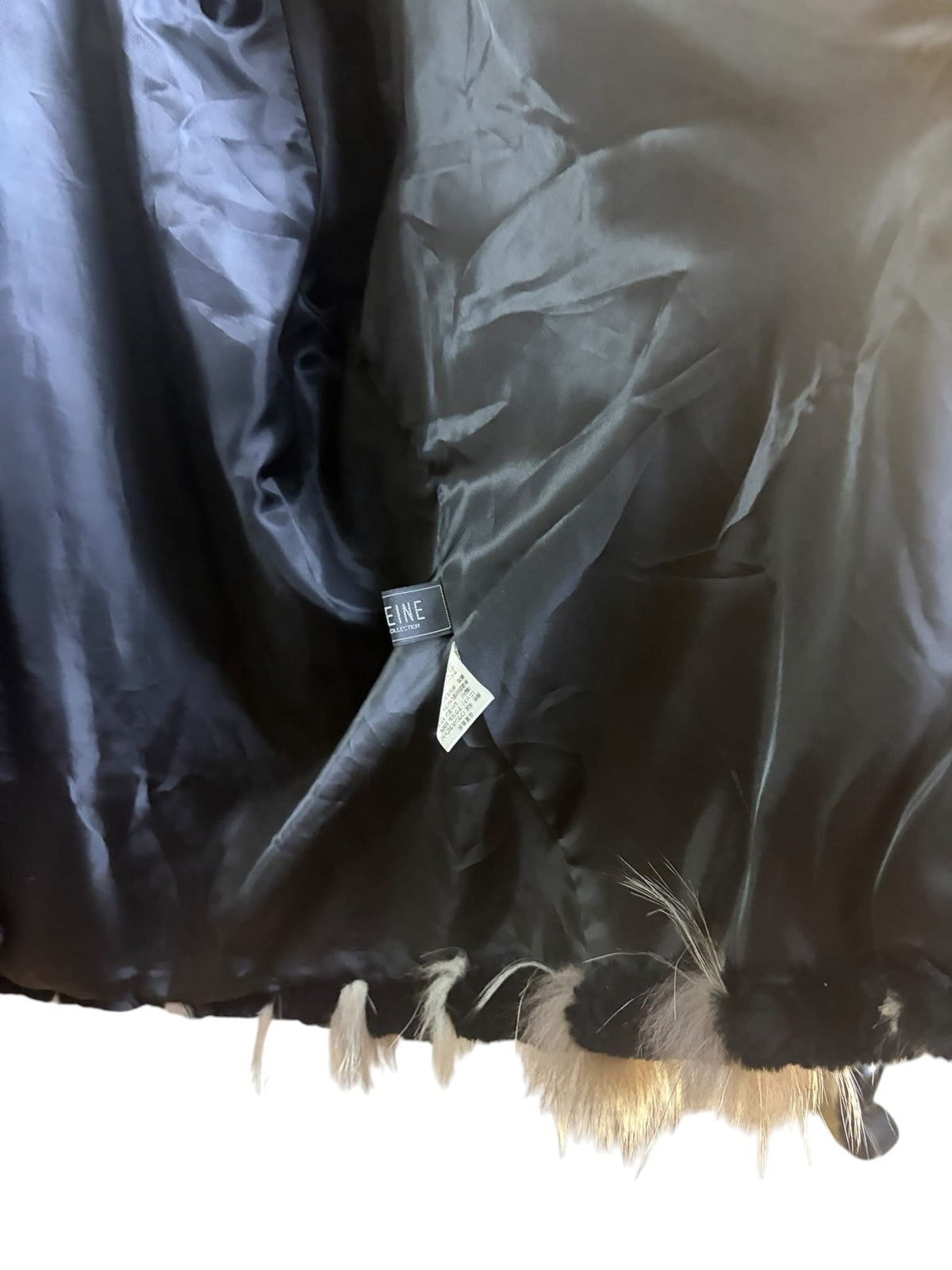 Vintage Black/Brown Fox Striped Fur Button Down Jacket