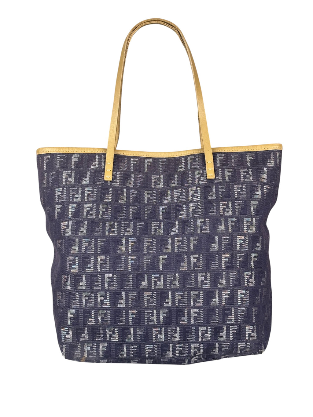 Fendi Vintage Purple Denim Roll Zucchino Tote