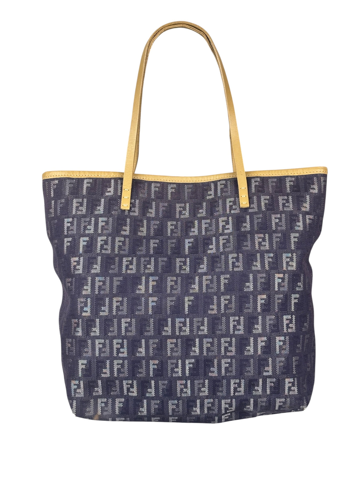 Fendi Vintage Purple Denim Roll Zucchino Tote