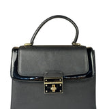 Dolce & Gabbana Black Patent Leather Borsa A Mano Two-Way Bag