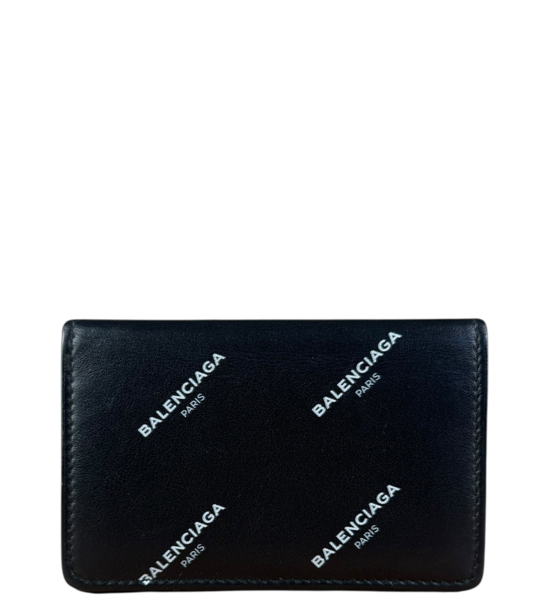 Balenciaga All Over Logo Compact Wallet