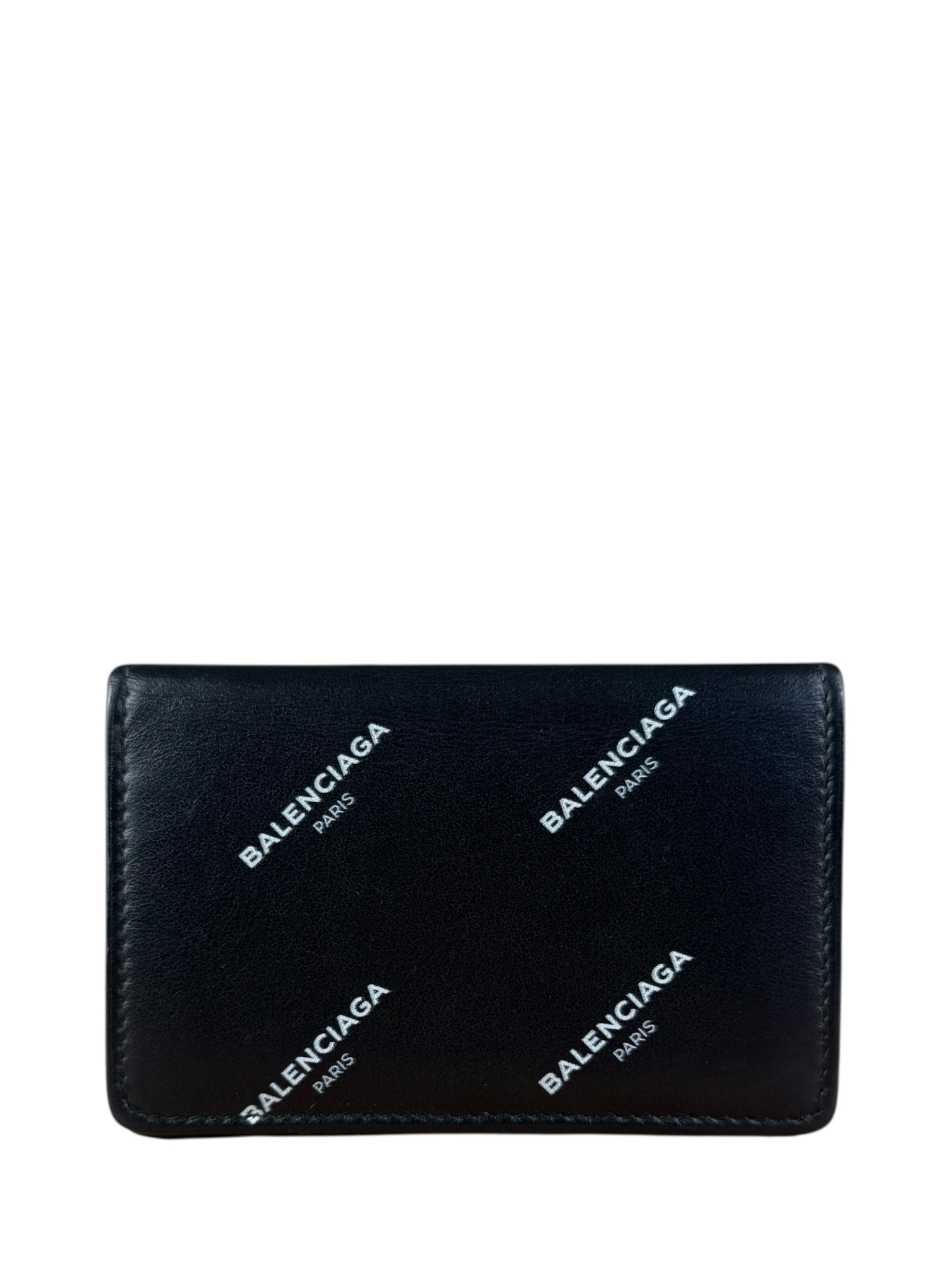 Balenciaga All Over Logo Compact Wallet