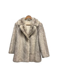 Vintage Grey Chevron Mink Fur Coat