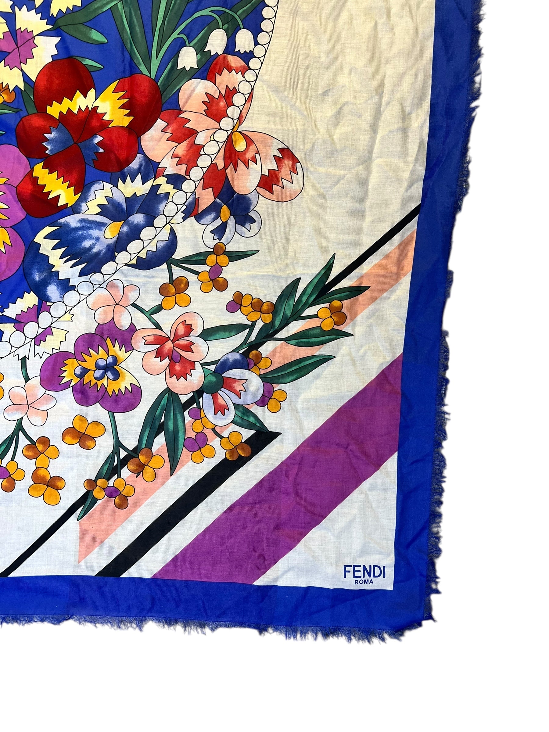 Fendi Multicolor Floral Shawl/Scarf