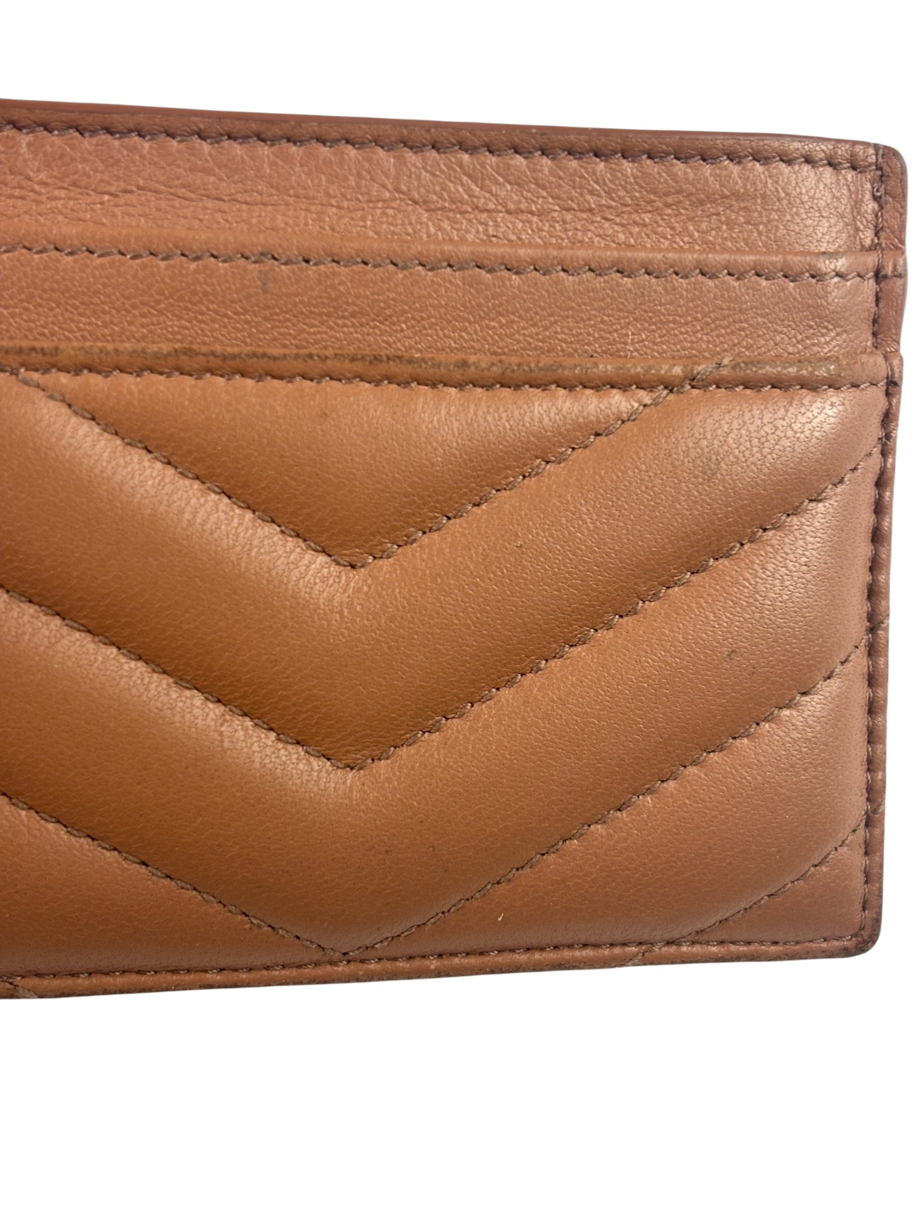 Yves Saint Laurent Dusty Rose Leather Cassandre Cardholder