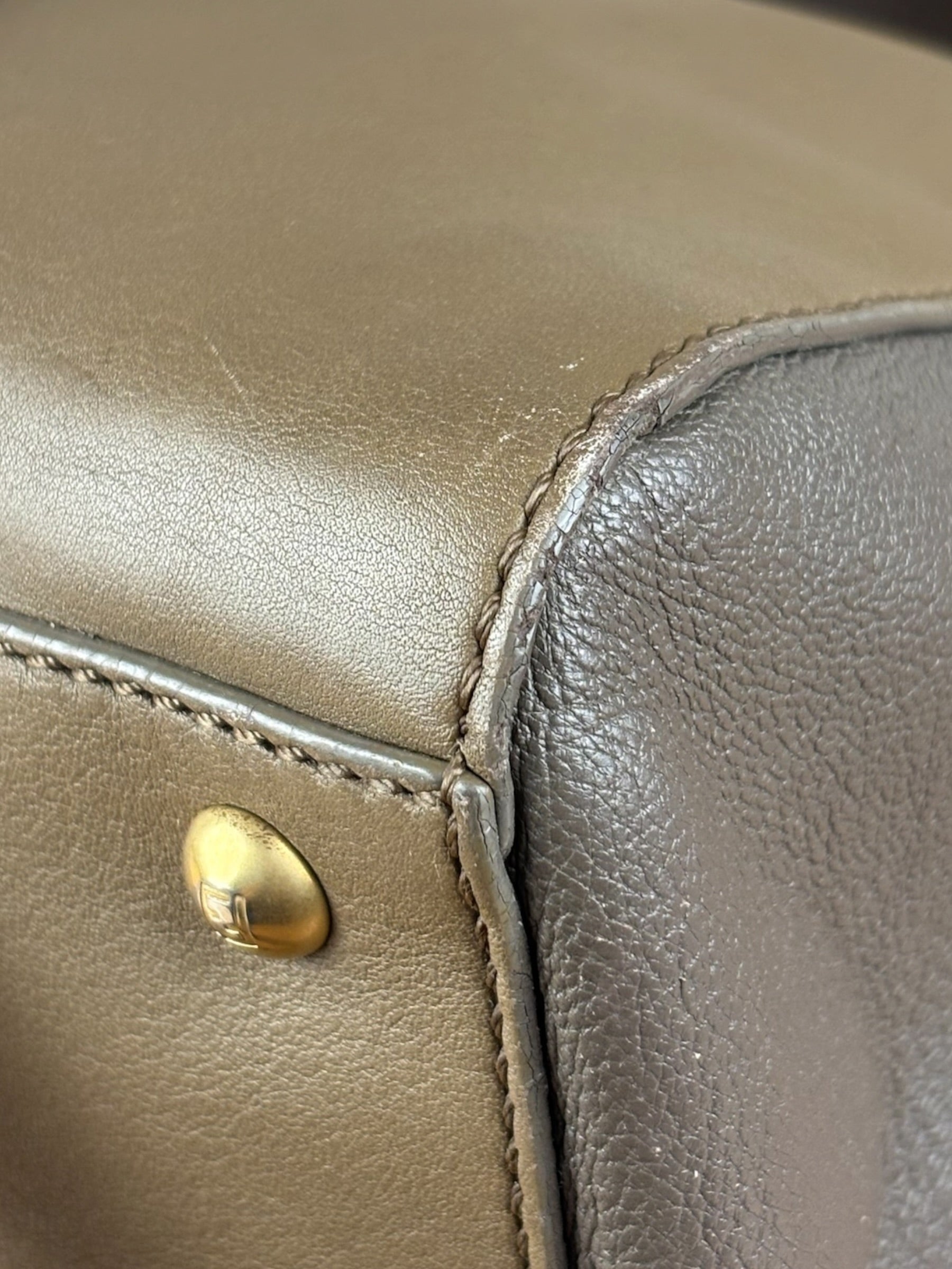 Fendi Colorblock Leather Two-Way Flap Bag