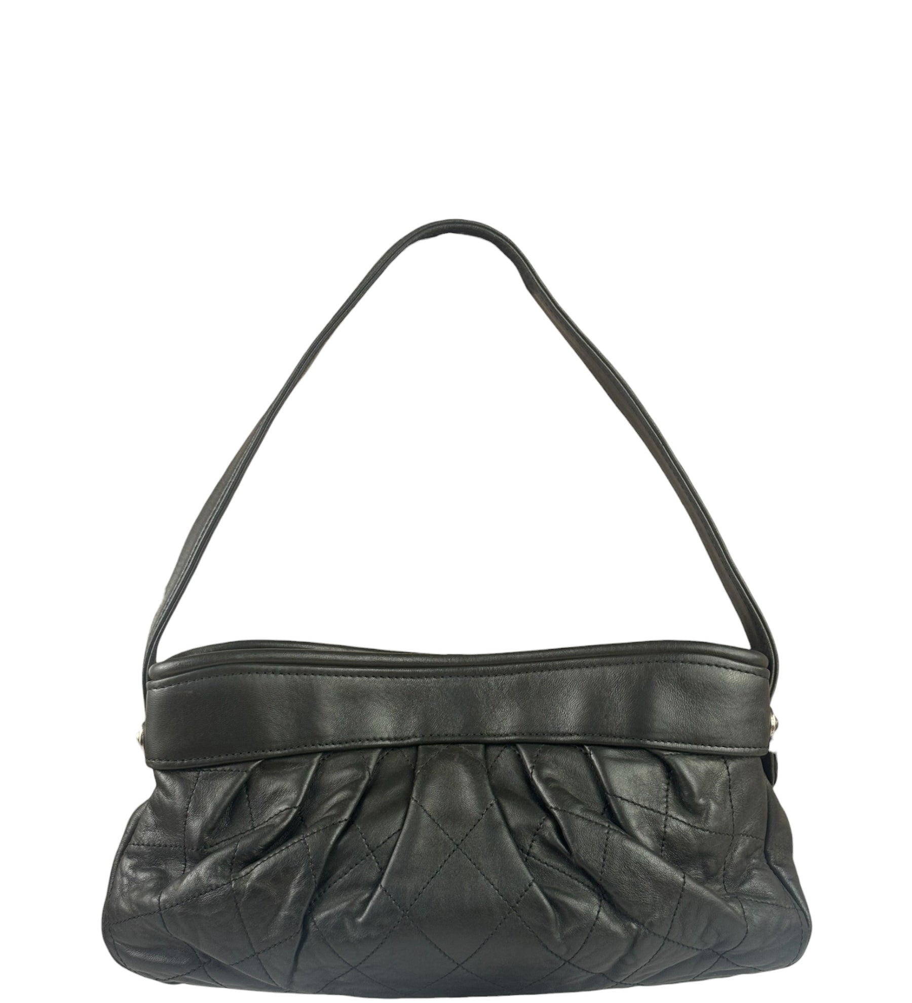 Chanel Grey Quilted Leather Tote Bag 2006