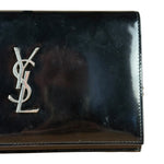 Saint Laurent Cassandre Leather Wallet on Chain Bag Black