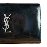 Saint Laurent Cassandre Leather Wallet on Chain Bag Black
