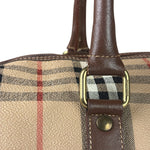 Burberry Beige/Brown Leather House Check Boston Bag