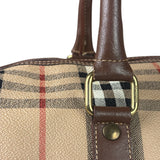 Burberry Beige/Brown Leather House Check Boston Bag