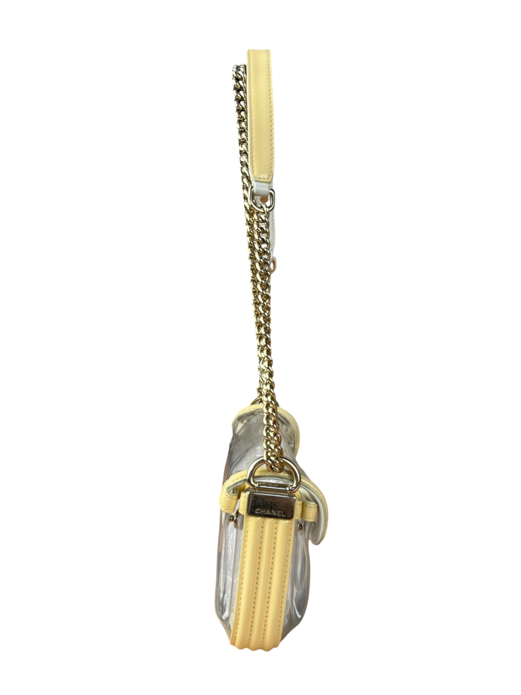 Chanel Yellow Clear PVC Classic Chain Flap Bag 2012