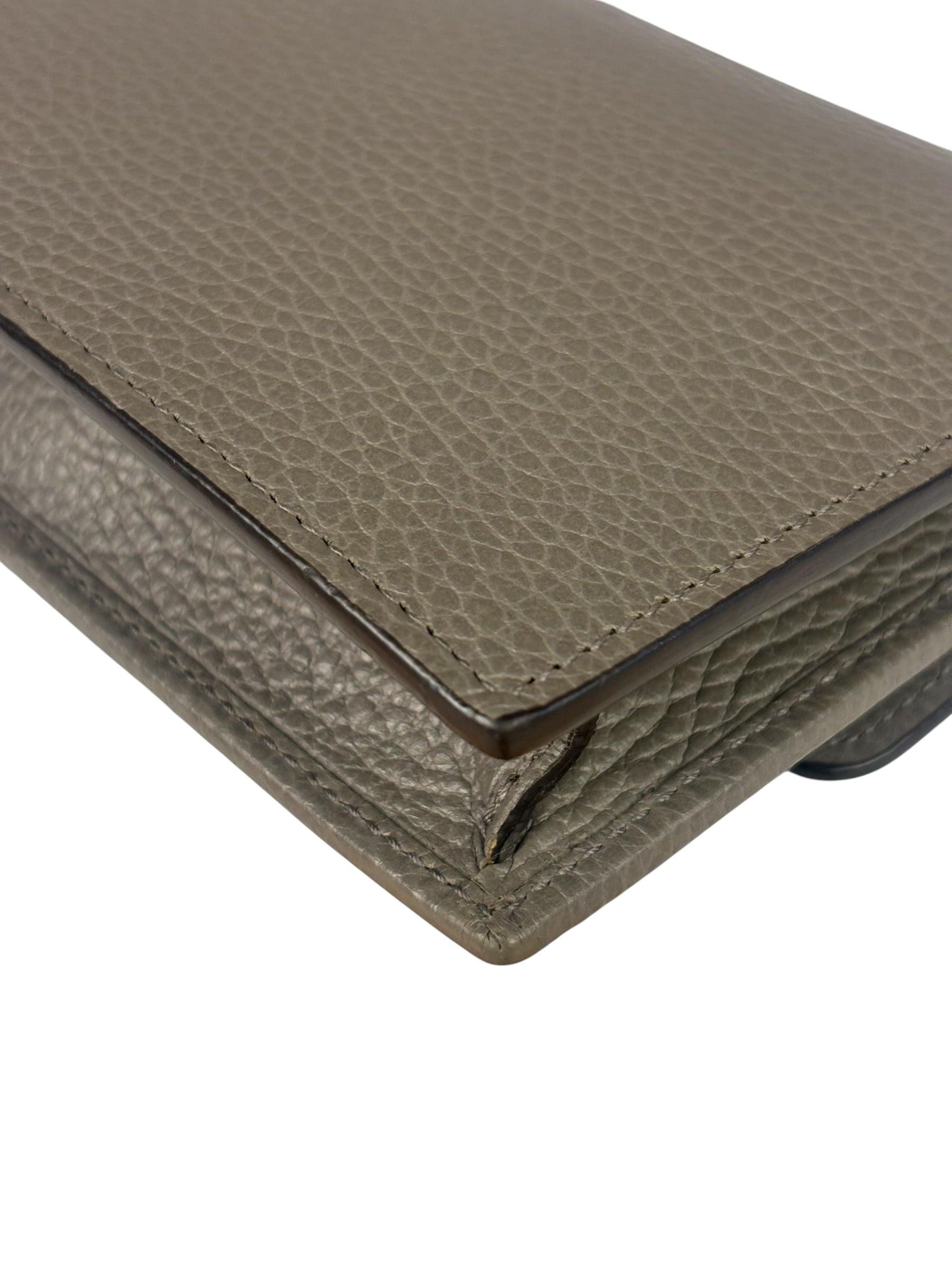Gucci Grey Leather Wallet On Chain