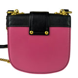 Prada Pink/Black Saffiano Leather Trim Small Cahier Crossbody Bag