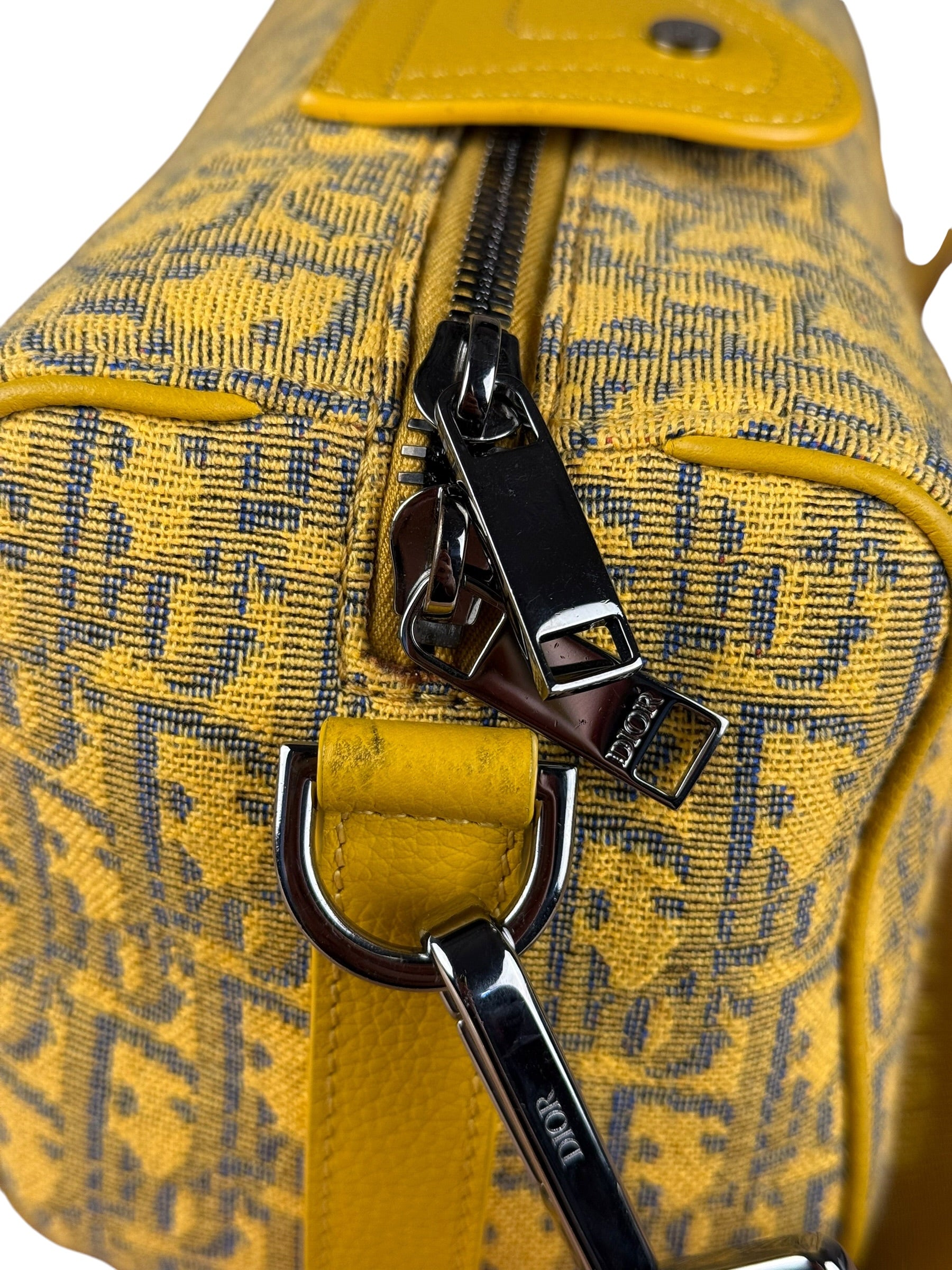Christian Dior Yellow Oblique Canvas Lingot 22 Shoulder Bag