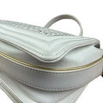 Chanel Vintage White Leather Braided Boy Shoulder Bag 1989