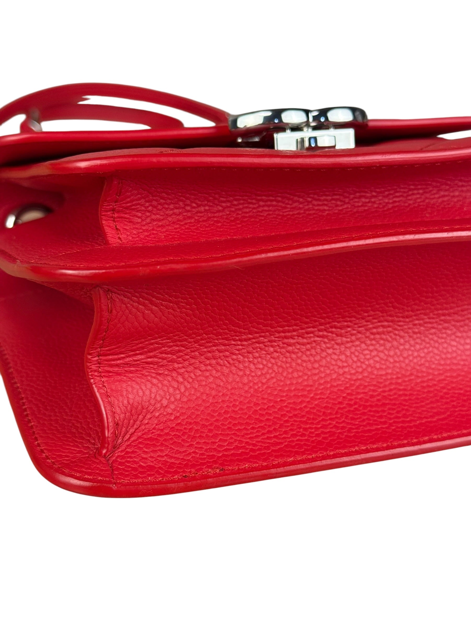 Chanel Red Calfskin Small Box Flap 2017